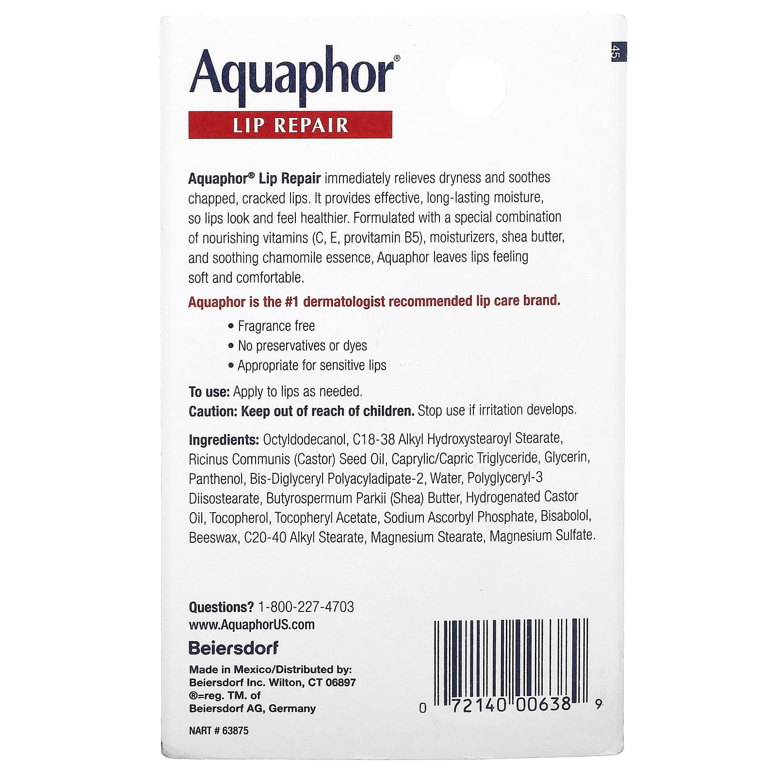 Aquaphor Lip Repair 10 0 35 Fl Oz 