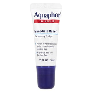 Aquaphor, Lip Repair, Immediate Relief, Fragrance Free, 0.35 fl oz (10 ml)
