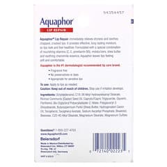 Aquaphor, Reparación de labios, Alivio inmediato, Sin fragancia, 2 tubos, 10 ml (0,35 oz. Líq.) Cada uno