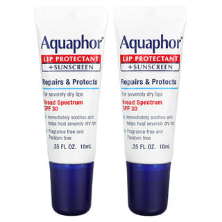 Aquaphor, Средство для защиты губ и солнцезащитное средство, SPF 30, 2 тюбика по 10 мл (0,35 жидк. Унции)