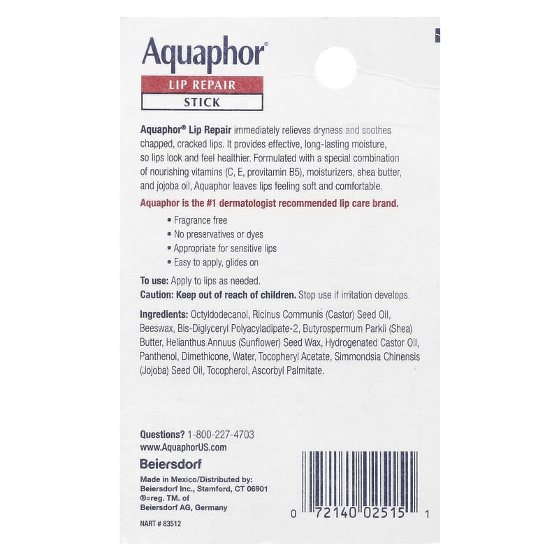 コレクション aquaphor リップ クリーム