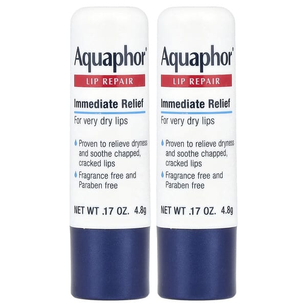 Aquaphor, 脣部修復棒，即時舒緩，2 條，0.17 盎司（4.8 克）