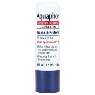 Aquaphor, Stick réparateur pour les lèvres + écran solaire, FPS 30, Sans parfum, 4,8 g