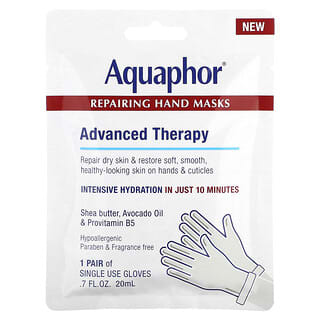 Aquaphor, Máscaras de Reparação para as Mãos, 1 Par, 20 ml (0,7 fl oz)