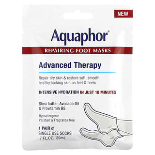 Aquaphor, Mascarillas reparadoras para los pies`` 1 par, 20 ml (0,7 oz. Líq.)