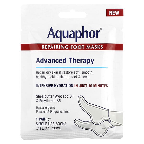 Aquaphor, 修復腳膜，1 對，0.7 液量盎司（20 毫升）