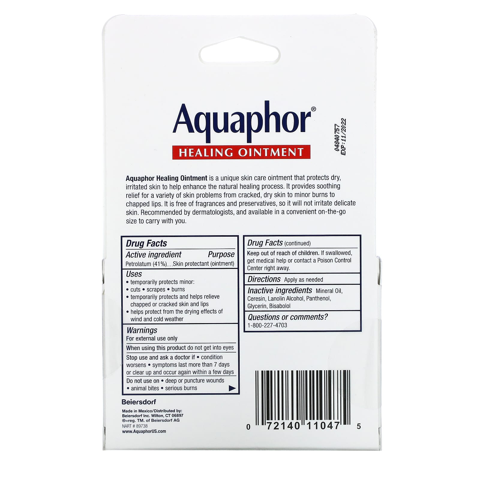 Cantina Estricto tienda Aquaphor, Advanced Therapy, Healing Ointment, 2 Tubes, 0.35 oz (10 g) Each