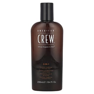 American Crew, Champú, acondicionador y jabón líquido para el cuerpo 3 en 1, 250 ml (8,4 oz. líq.)