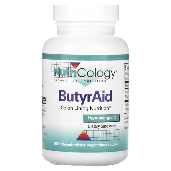 Nutricology, ButyrAid, 100 cápsulas vegetales de liberación retardada