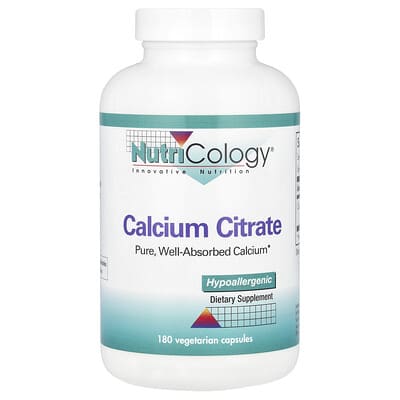Nutricology, Calcium Citrate Vegetarian Capsules, 180 Capsules