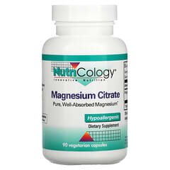 Nutricology, Citrate de magnésium, 90 capsules végétariennes