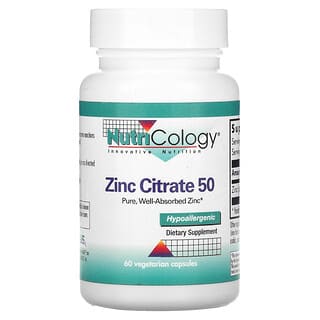 Nutricology, Citrate de zinc 50, 60 Capsules végétariennes