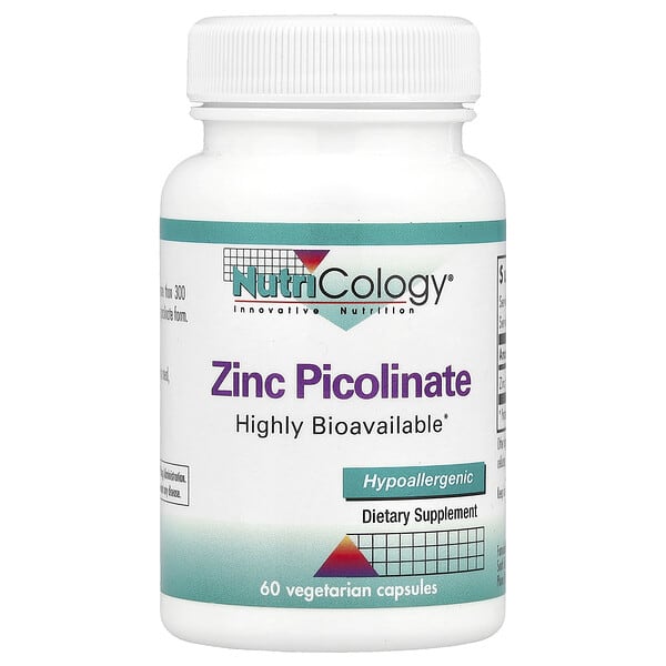 NutriCology Zinc Picolinate, 25 mg, 60 Vegetarian Capsules