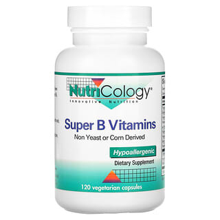 Nutricology, Super Vitamina B, 120 Comprimidos Vegetarianos