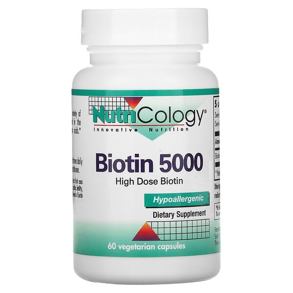 Nutricology, Біотин 5000, 60 вегетаріанських капсул