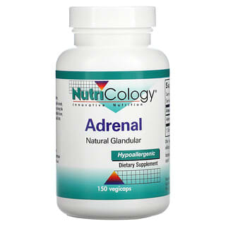 Nutricology, Adrenal, Natural Glandular, natürliches Nebennierendrüsengewebe, 150 vegetarische Kapseln