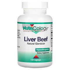 Nutricology, Hígado de res, Glandular natural, 125 cápsulas vegetales