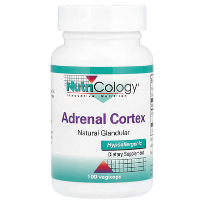 Nutricology, Adrenocortex, Natural Glandular, 100 Vegetarian Capsules