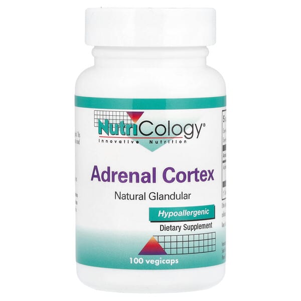 Adrenal Cortex, Natural Glandular, 100 mg, 100 Vegicaps