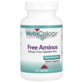 Nutricology, Free Aminos, freie Aminosäuren, 100 pflanzliche Kapseln