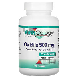 Nutricology, Bilis de Buey, 500 mg, 100 cápsulas vegetales