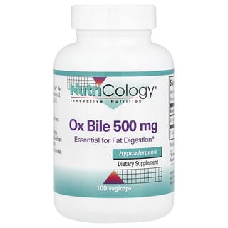 Nutricology, Bilis de Buey, 500 mg, 100 cápsulas vegetales