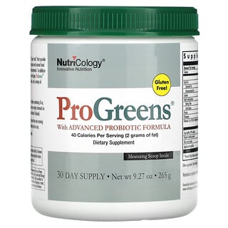 Nutricology, ProGreens avec formule probiotique avancée, 265 g