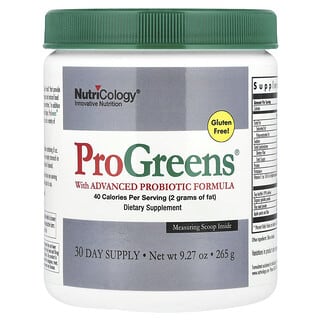 Nutricology, ProGreens con fórmula probiótica avanzada, 265 g (9,27 oz)