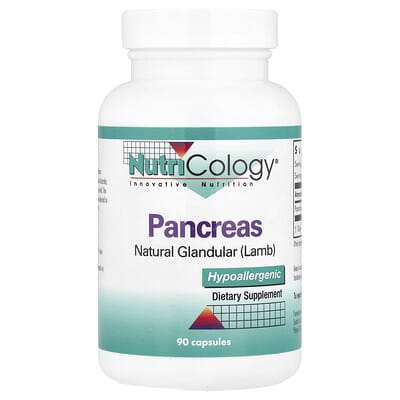 Nutricology, Pancreas, Natural Gland (Lamb), 90 Vegetarian Capsules