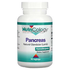 Nutricology, Páncreas, glandular natural (cordero), 90 cápsulas vegetarianas