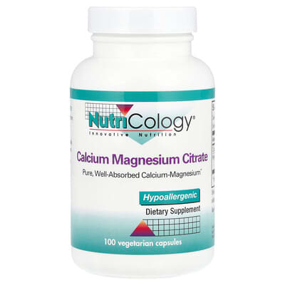 Nutricology, Calcium Citrate-Magnesium Citrate, 100 Vegetarian Capsules