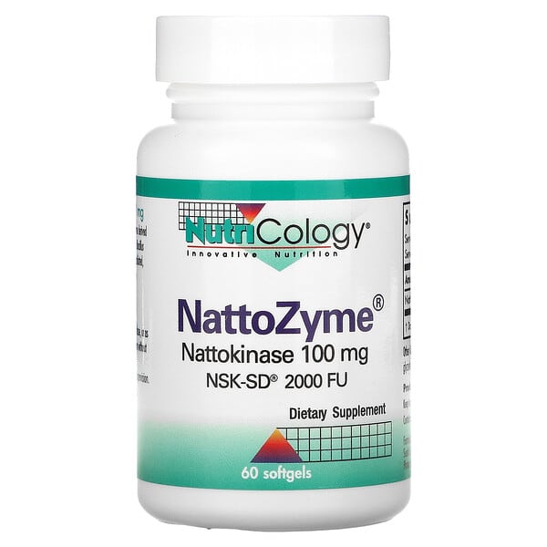 Nutricology‏, "NattoZyme, ‏100 מ""ג, 60 כמוסות רכות."