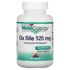 Nutricology, Ox Bile, Ochsengalle, 125 mg, 180 vegetarische Kapseln