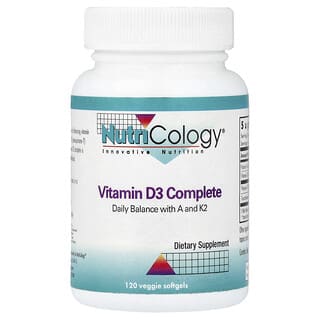 Nutricology, Комплекс с витамином D3, 120 растительных капсул