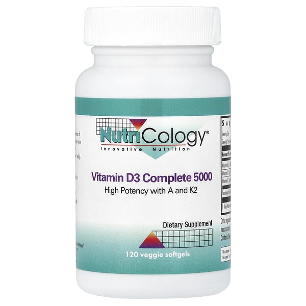 Nutricology, 비타민D3 Complete 5000, 베지 소프트젤 120정