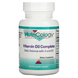 Nutricology, Vitamina D3 Completa, 120 cápsulas de gelatina de pescadoFish Gelatin Capsules