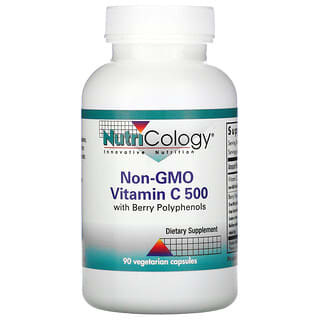 Nutricology, Vitamine C 500 sans OGM avec polyphénols de baies, 90 capsules végétariennes
