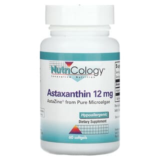 Nutricology, Astaxantina, 12 mg, 60 cápsulas blandas