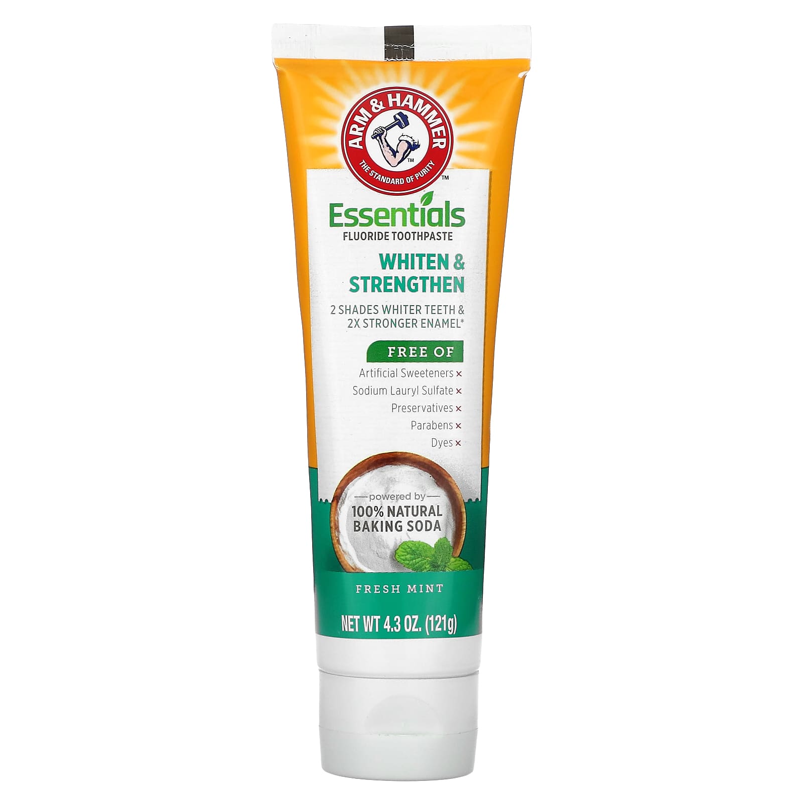 Arm & Hammer, Whiten & Strengthen, Essential Fluoride Toothpaste, Fresh