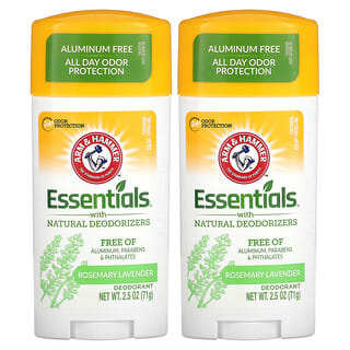 Arm & Hammer, Essentials with Natural Deodorizers, Deodorant, Rosemary Lavender, 2 Pack, 2.5 oz (71 g) Each