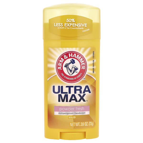 Arm & Hammer, UltraMax，固體止汗淨味劑，女性用，清新粉劑，2.6 盎司（73 克）