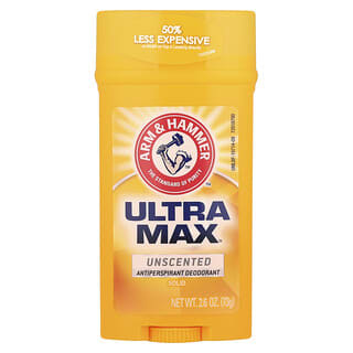 Arm & Hammer, UltraMax，止汗固体净味剂，男士用，无香味，2.6盎司（73克）