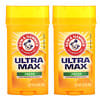 UltraMax，固體止汗淨味劑，清新，2 瓶，每瓶 2.6 盎司（73 克）