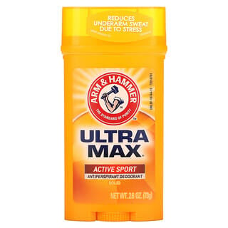 Arm & Hammer, UltraMax, Desodorante Antitranspirante Sólido, para Homens, Active Sport, 73 g (2,6 oz)