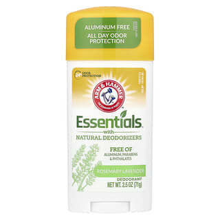 Arm & Hammer, Essentials™ con desodorizantes naturales, Desodorante, Romero y lavanda, 71 g (2,5 oz)