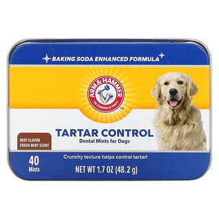 Arm & Hammer, Tartar Control Dental Mints для собак, аромат свежей мяты, говядина, 40 мят