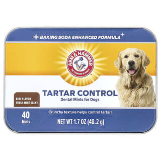 Arm & Hammer, Tartar Control Dental Mints для собак, аромат свежей мяты, говядина, 40 мят