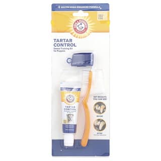 Arm & Hammer, Control del sarro, Kit de entrenamiento dental para cachorros, Vainilla y jengibre, Kit de 4 piezas