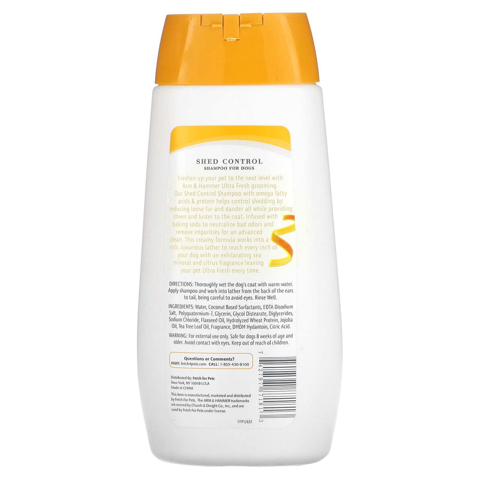 Arm & Hammer, Shed Control, Shampoo For Dogs, Citrus & Sea Mineral, 16