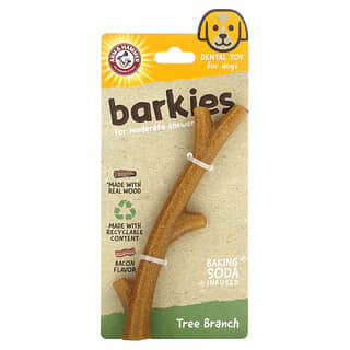 Arm & Hammer, Barkies for Moderate Chewers, Dental Toy for Dogs, Tree Branch, Bacon, 1 Toy